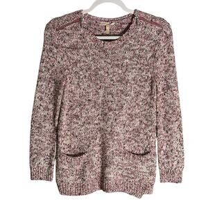 Rebecca Taylor Sz S Marled Tweedy Yarn Mix Pullover Crewneck Sweater Metallic‎